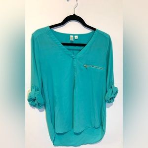 Blue Green Blouse - Small